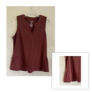 Sonoma women’s PETITE M tank top peplum sleeveless New with tags